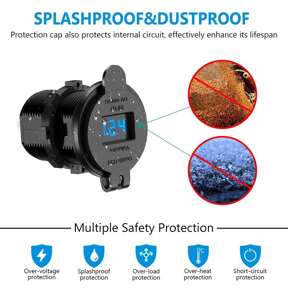 Chgeek Cargador Usb Dual Socket Toma De Alimentacion 2.1a