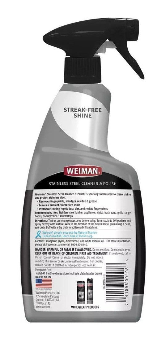 Weiman Limpiador Pulidor De Acero Inoxidable 22 Fl Oz