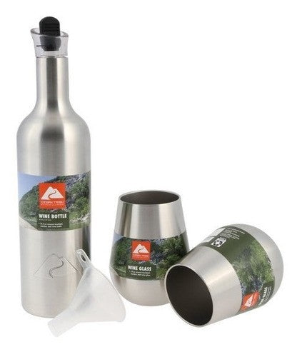Ozark Trail Set Botella 2 Copas Acero Inoxidable