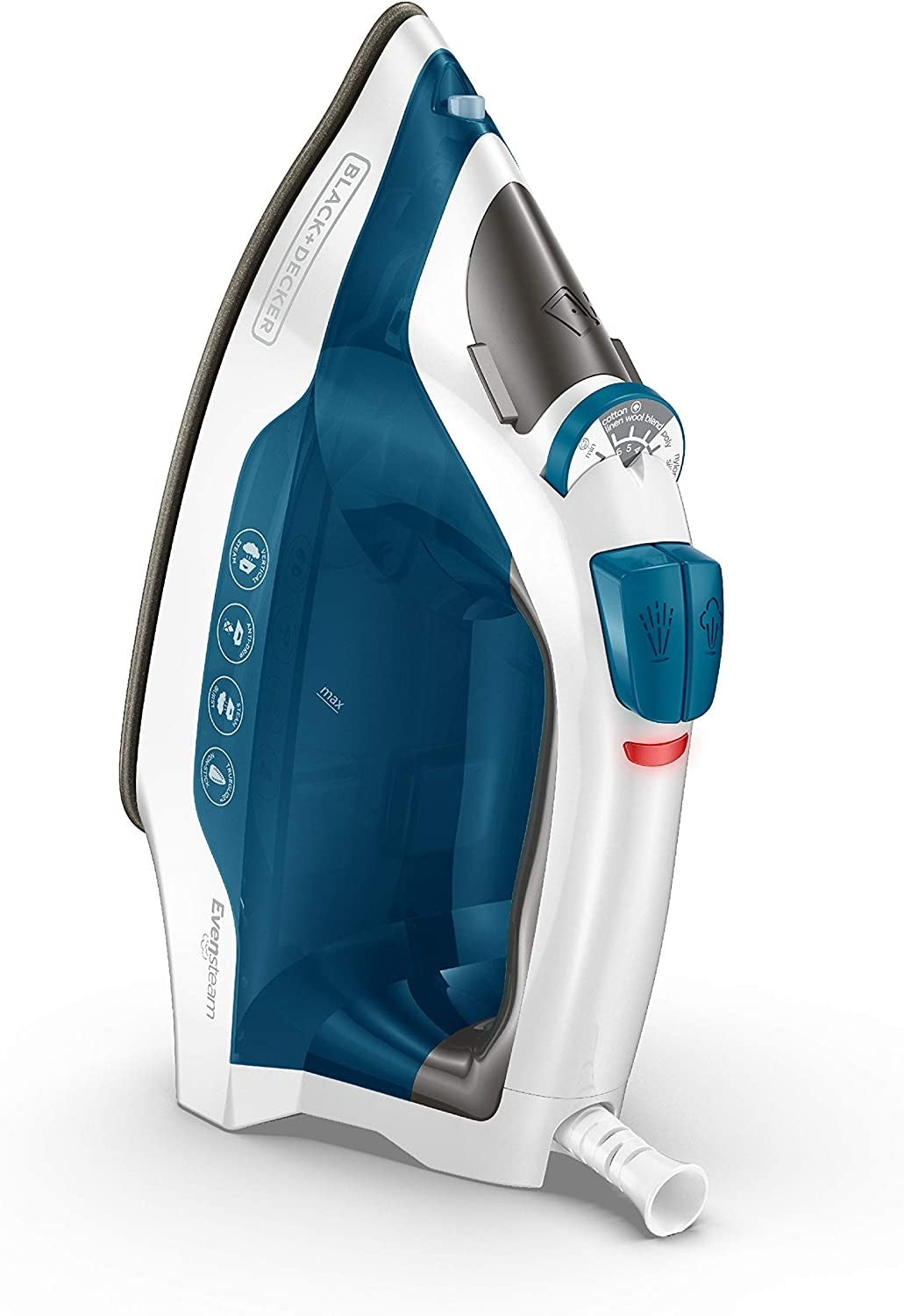 BLACK + DECKER IR06V Plancha de Vapor Compacto con Suela Antiadherente EvenSteam TrueGlide