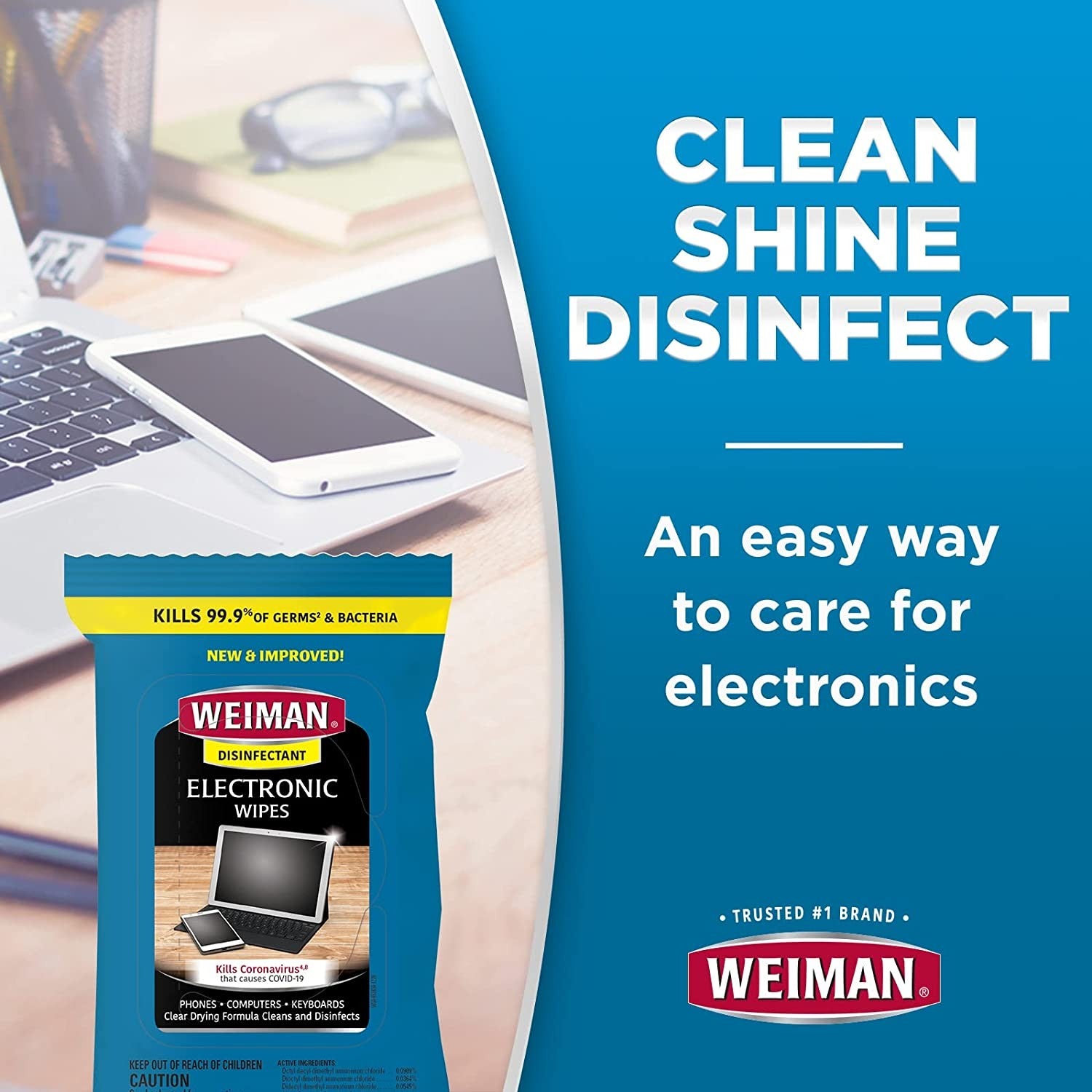 Weiman Toallitas electrónicas, no tóxicas, limpian de forma segura tu pantalla