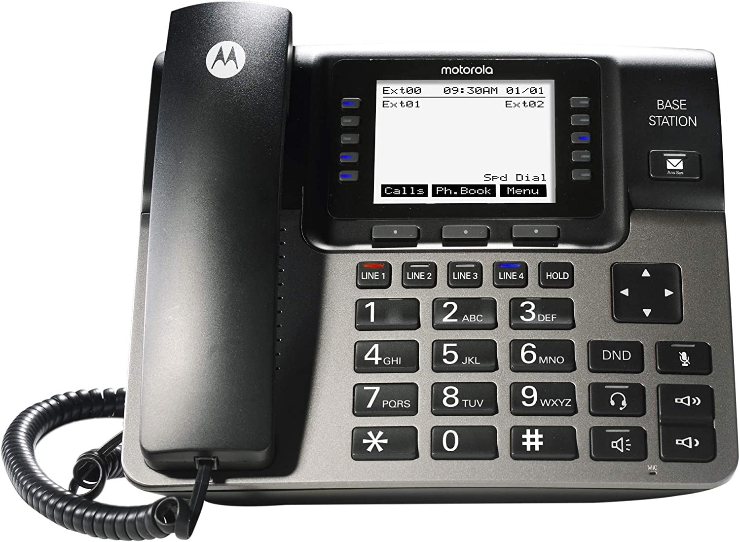 Motorola Estación base de teléfono de escritorio ML1000 con recepcionista digital y sistema de contestador digital