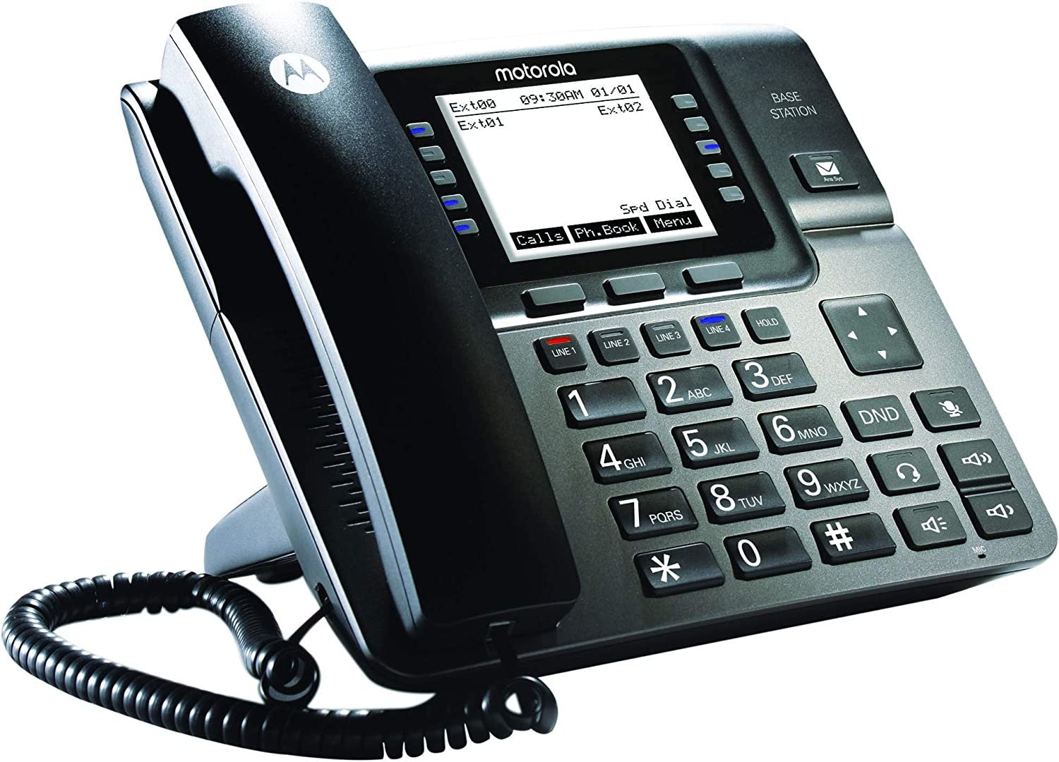 Motorola Estación base de teléfono de escritorio ML1000 con recepcionista digital y sistema de contestador digital