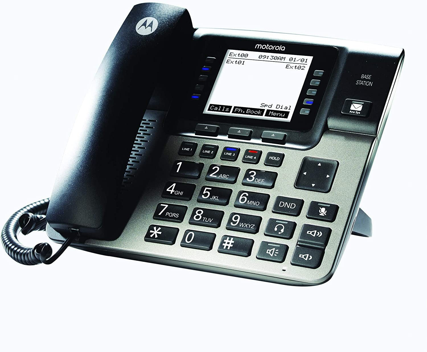 Motorola Estación base de teléfono de escritorio ML1000 con recepcionista digital y sistema de contestador digital