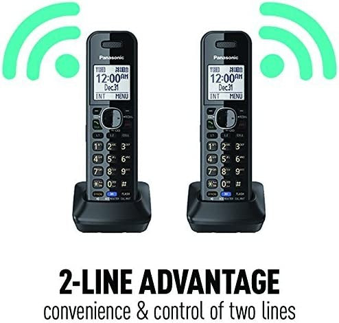 Panasonic Sistema telefónico de 2 líneas con cable/inalámbrico con 1 auricular