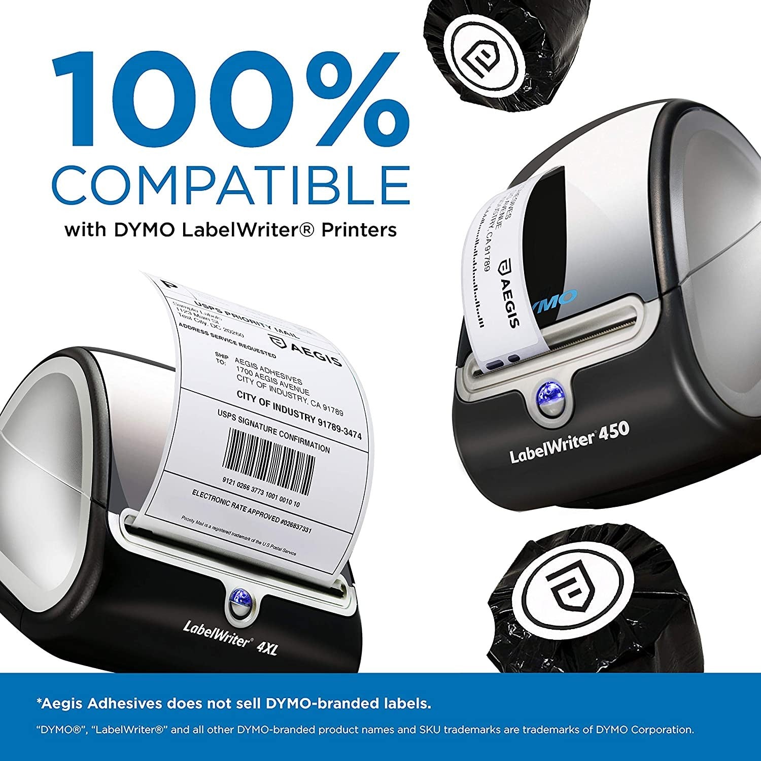 AegisReemplazo de etiquetas térmicas directas compatibles para DYMO 30346 (1/2