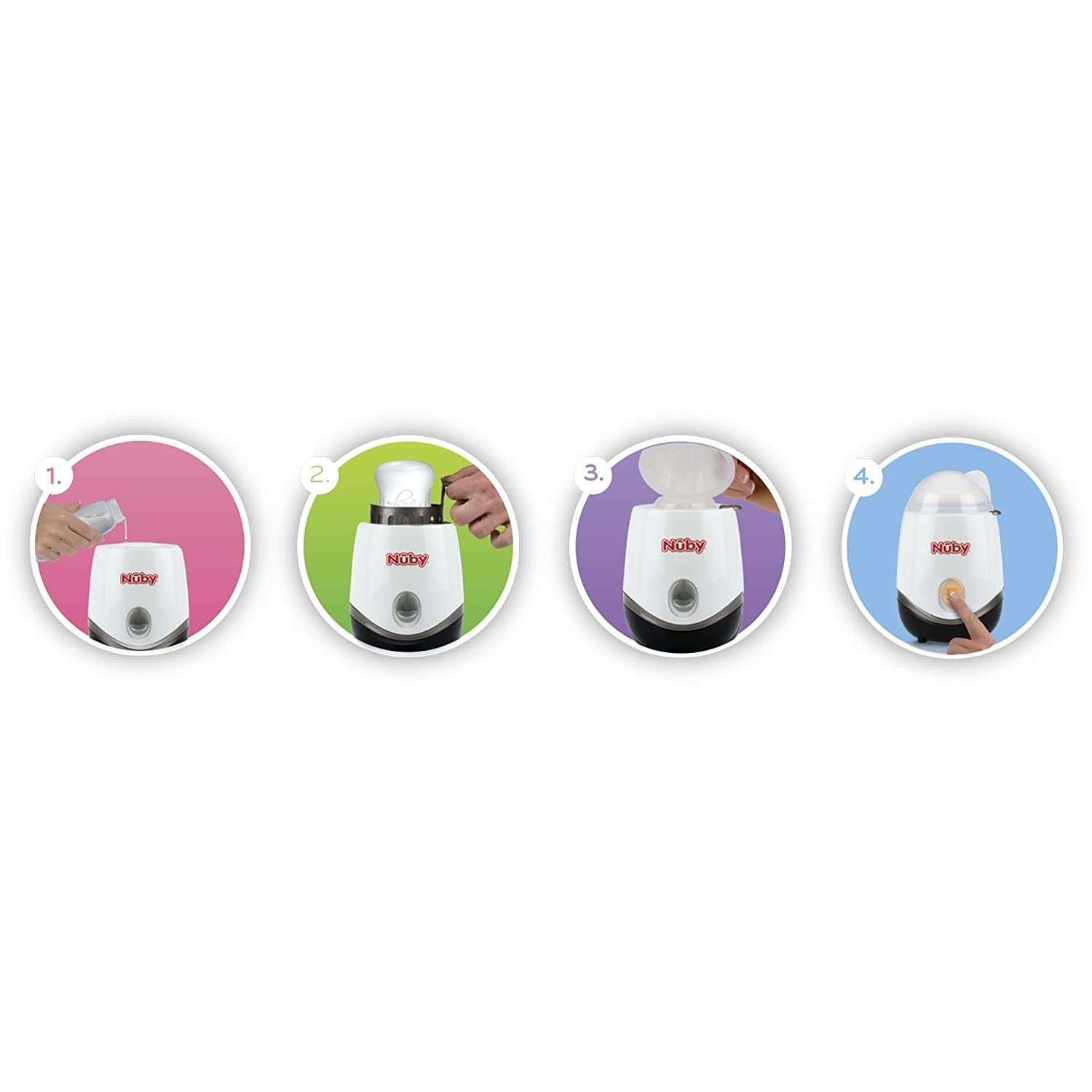 Nuby Esterilizador y calentador de biberones eléctrico 2 en 1 One Touch