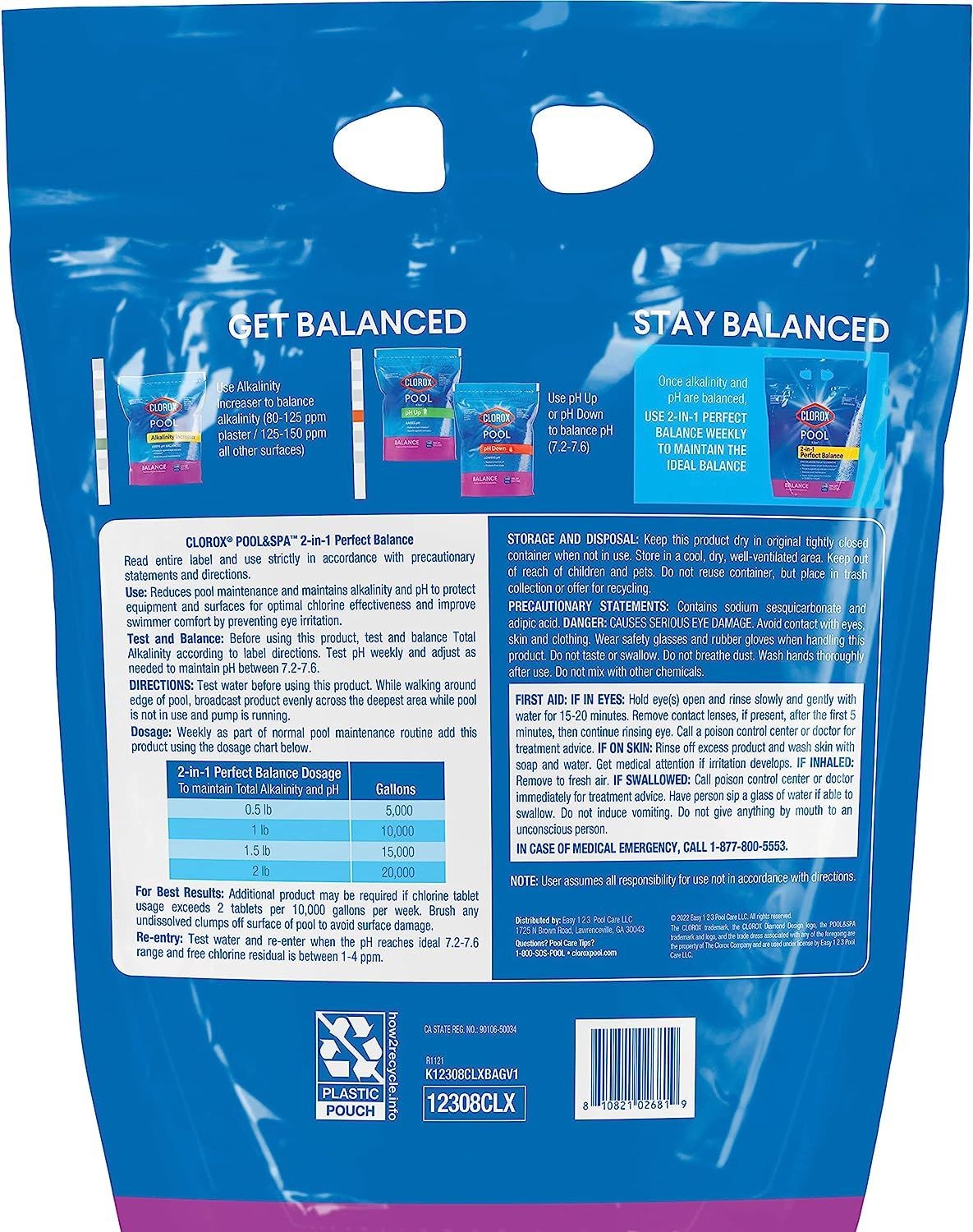 Clorox Pool y spa 12308clx Equilibrio Perfecto 2 En 1