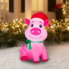 Holiday Time Cerdito Navideño Inflable De 3.5 M