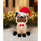 Holiday Time Perrito Pug Navideño Inflable