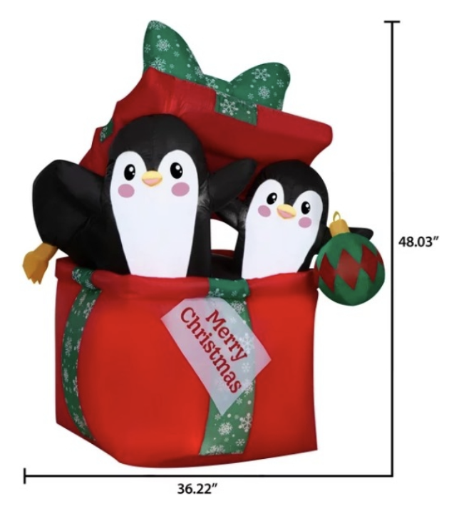 Holiday Time Pinguino Navideño En Caja De Regalo De 4 Ft