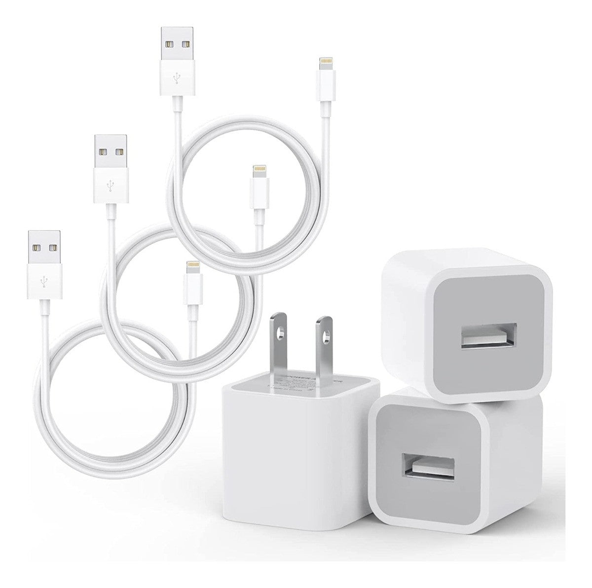 Apple Paquete De 3 Cargadores De iPhone Certificado Apple Mfi