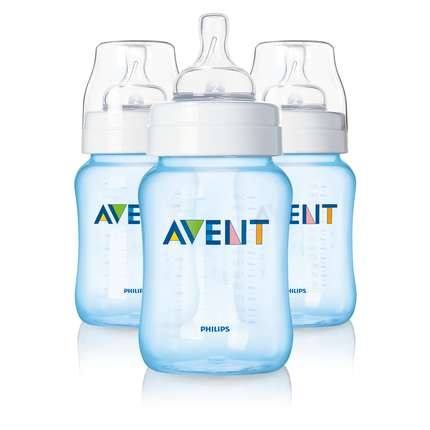 AVENT SET DE 3 BIBERONES 9 OZ - BPA FREE - EN ROSA O AZUL