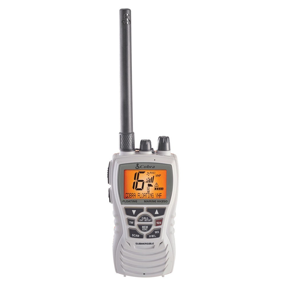 Cobra Radio Vhf Marino Hh350 Flotante 6 Watts Con Altavoz Blanco