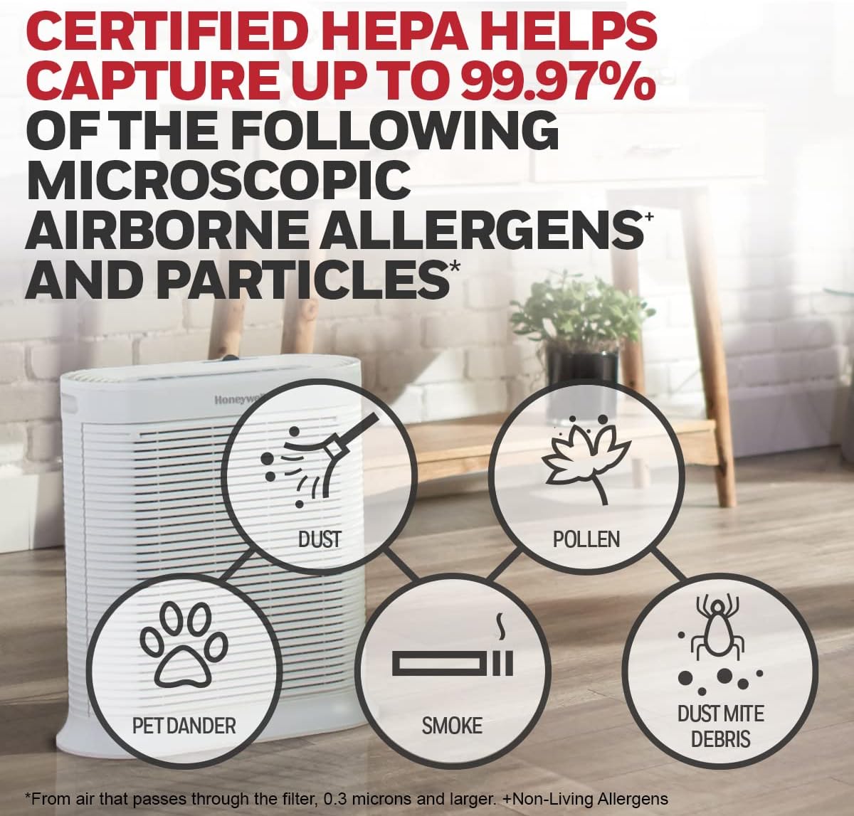Honeywell HPA304 AllergenPlus Purificador de aire HEPA para habitaciones extragrande