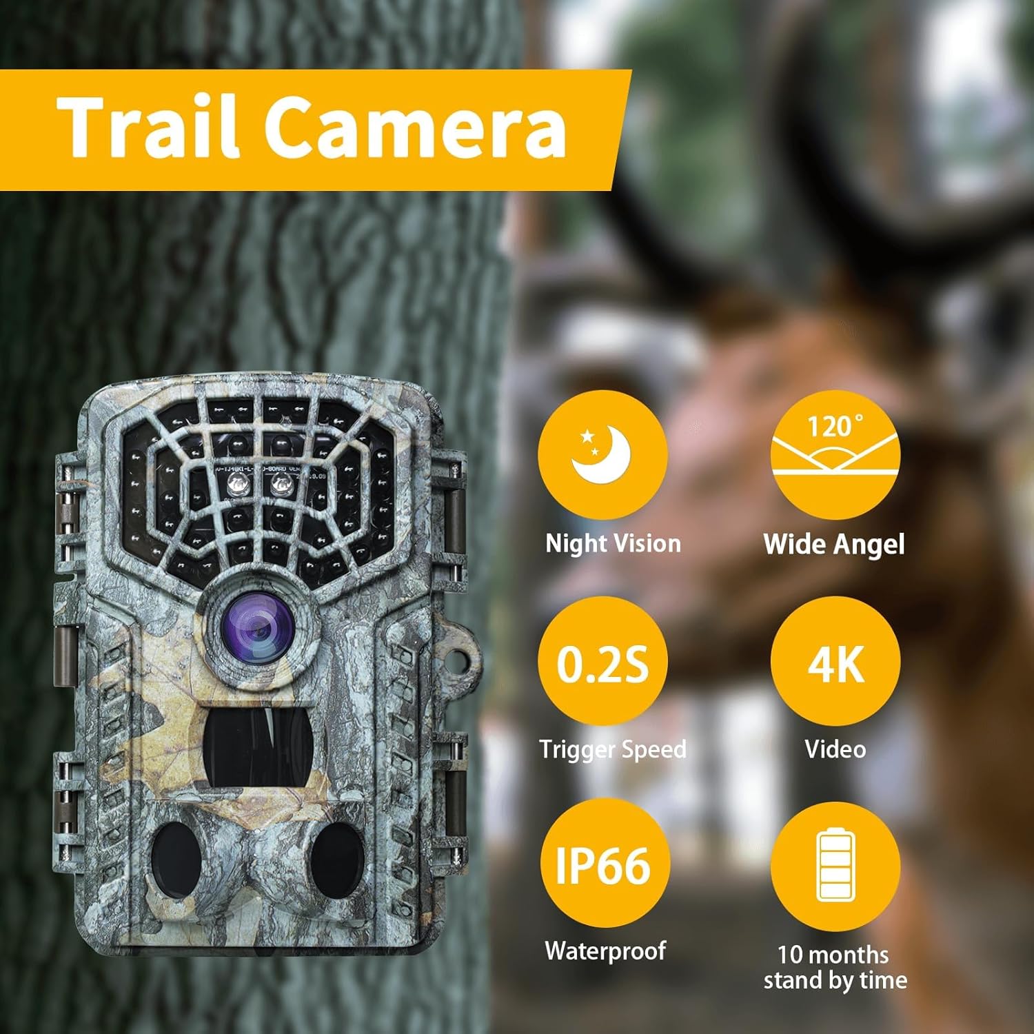 Hfitace Cámara De Rastreo 4k 48mp Con Visión Nocturna