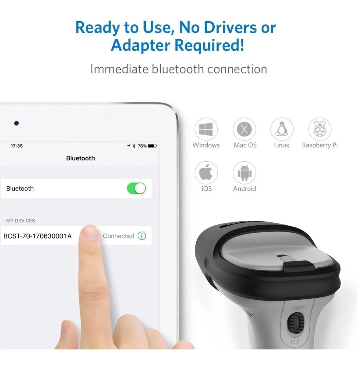 Inateck Bcst-70 Escaner Bluetooth De Codigo De Barras