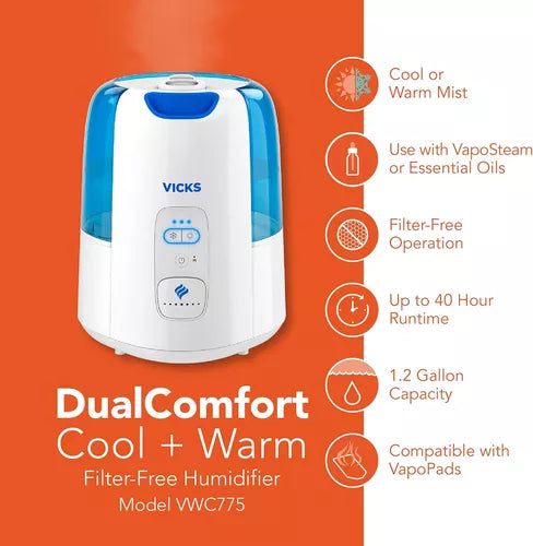 Vicks Humidificador Dual Comfort Cool + Warm Mist