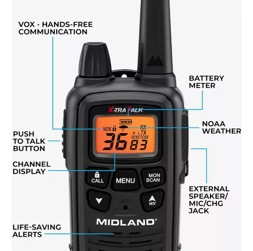 Midland Lxt633vp3 Walkie Talkies Con 36 Canales